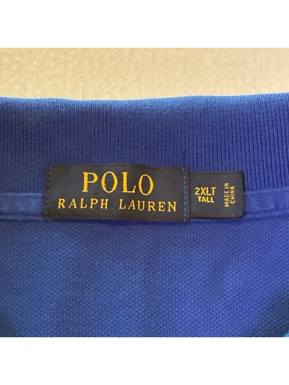 Polo Ralph Lauren Big Pony Men's Shirt Blue Short Sleeve 2XLT Tall Black Number